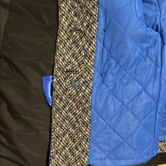 Doren Girl Vintage Coat Toddler Tweed Coat with Blue Velvet Accents Size 3 HP! - Picture 12 of 15